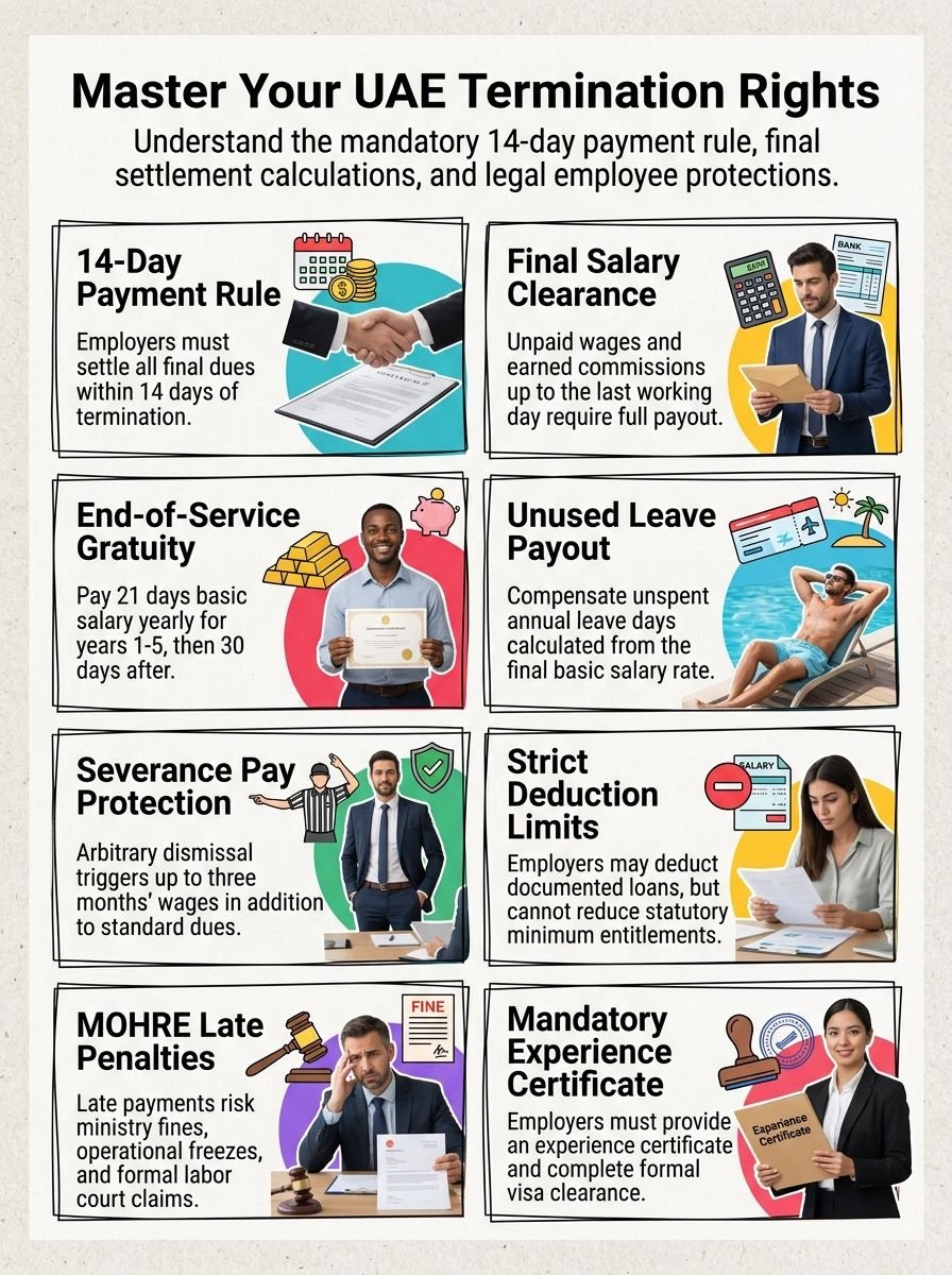Terminated in UAE? Your 14-Day Payment Rule and What Employers Must Pay Terminated in UAE? Your 14-Day Payment Rule and What Employers Must Pay