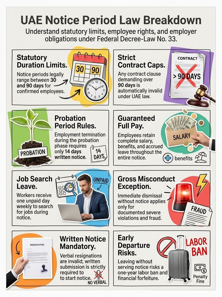 UAE Notice Period Law 2026: Can Your Employer Make You Work 90 Days? UAE Notice Period Law 2026: Can Your Employer Make You Work 90 Days?