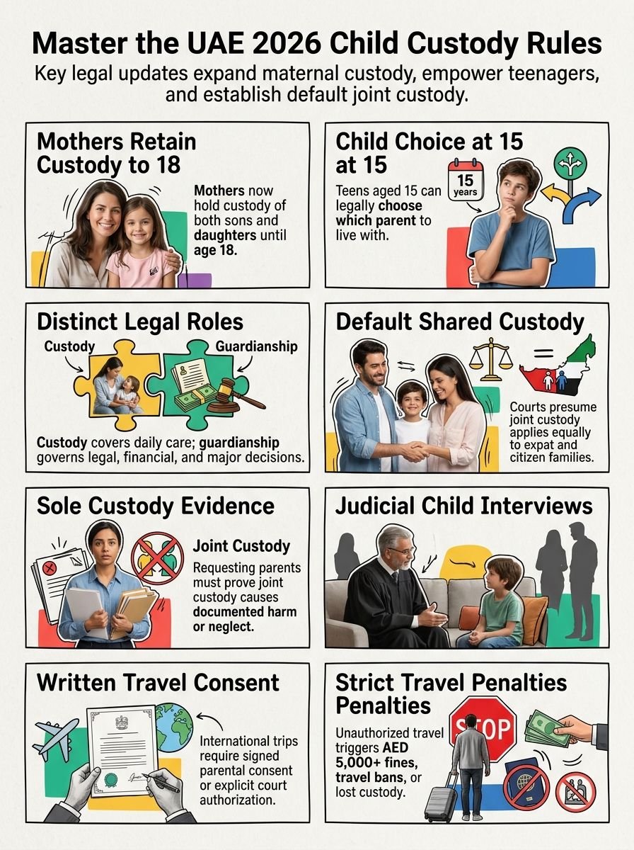 Child Custody UAE 2026: New Law Gives Mothers Custody Until Age 18 Child Custody UAE 2026: New Law Gives Mothers Custody Until Age 18