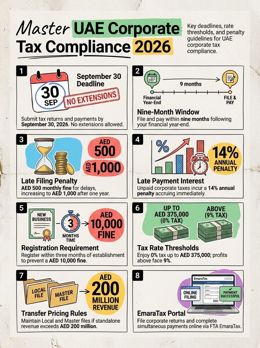 Corporate Tax Return UAE Deadline 2026: File by 30 September or Face Penalties Corporate Tax Return UAE Deadline 2026: File by 30 September or Face Penalties